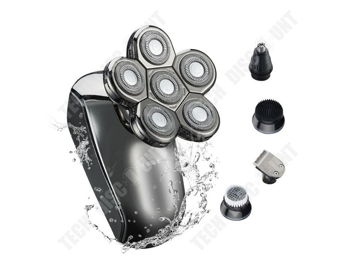 Barbeador elétrico à prova dágua de seis cabeças IPX7 multifuncional máquina de corte de cabelo elétrico skinhead TECH DISCOUNT