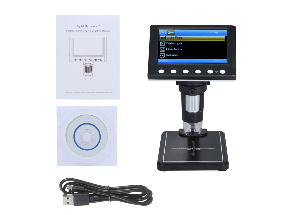 Microscópio Digital Lcd De 4.3" Com 1000x De Magnificação Portátil Com Câmera E Led