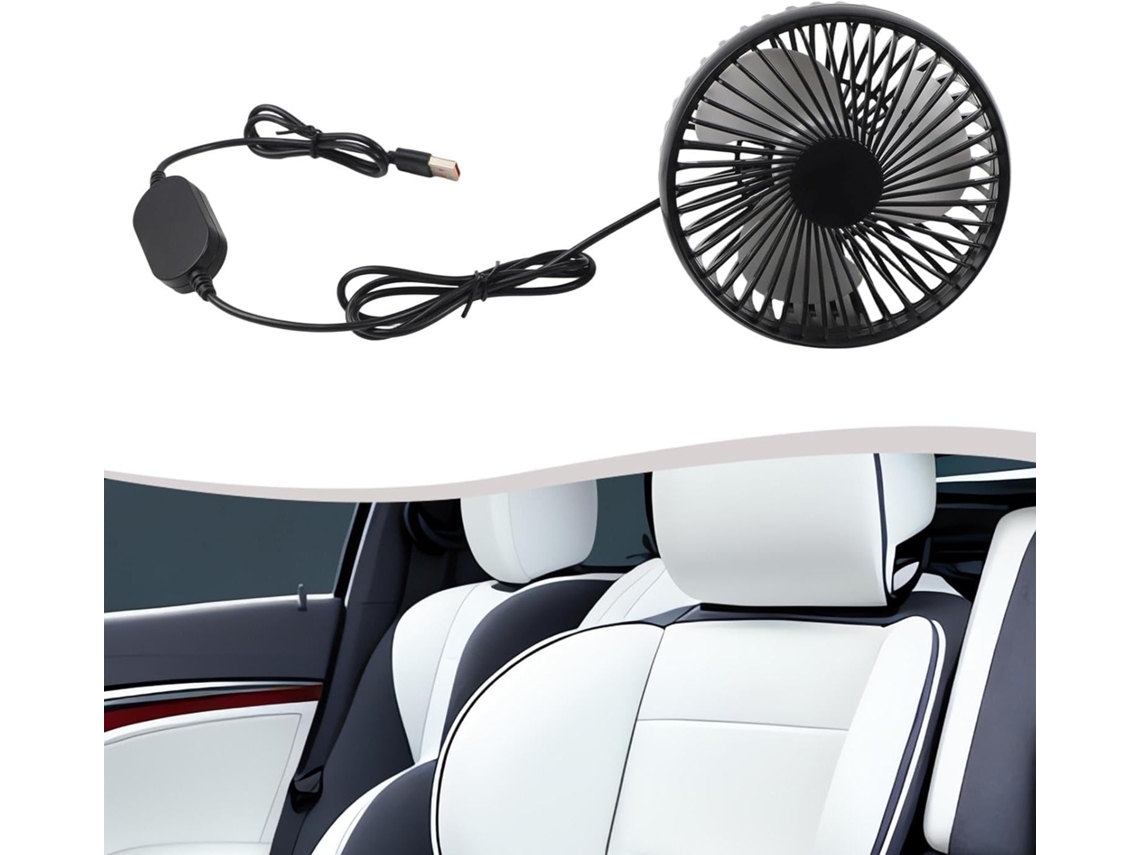 Ventilador Usb Para Carro, Ventosa Ajustável 360°, Climatizador