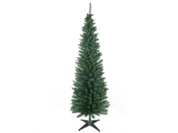 Árvore Natal Fina 180cm Base Dobrável, Galhos Realistas Verdes