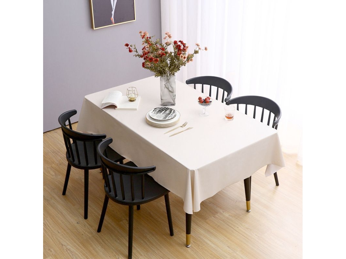 Rebe-mantel Retangular De Pvc Resistente À Água E Óleo 54x108 Polegadas Para Mesa De Jantar, Festa E Camping Cor Albaricoque