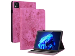 Capa De Couro Antirrisco Para Itel Pad One, Capa Com Porta-cartões E Estampa De Flor Rosa