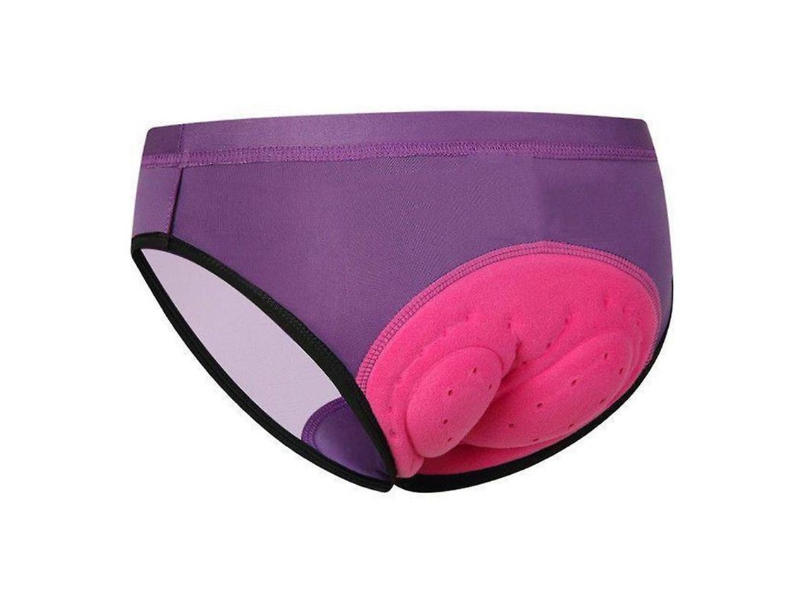 Calcinha Ciclismo Feminina com Amortecimento Antifricção Spandex para Mountain Bike e Estações Toda Ano Roxo XL
