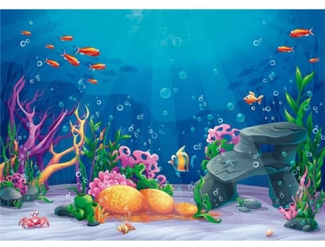 Painel de Parede OEDIM Infantil Fundo do Mar (Multicolor - 150x100cm - Vinil)