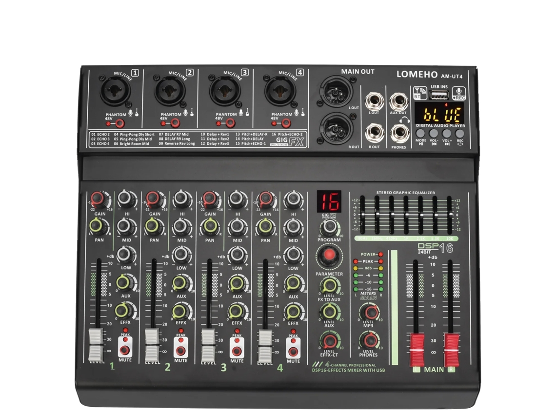 Consola De Mistura, Equalizador De 7 Bandas, Interface Usb Para Pc,tomada Eu Oem