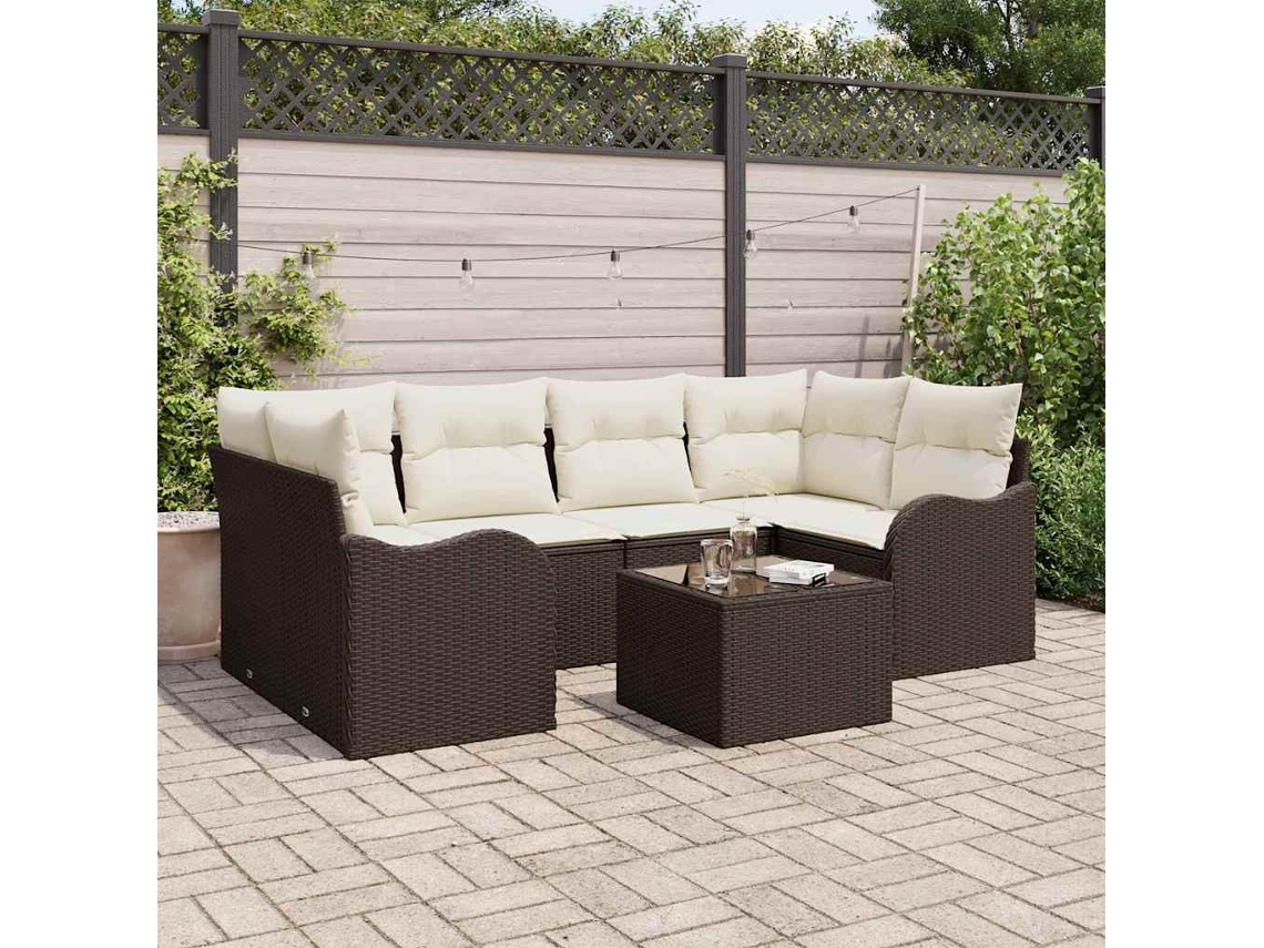 Vidaxl Conjunto De Sofá De Jardim Castanho 55 X 55 X 37 Cm Vime Pe