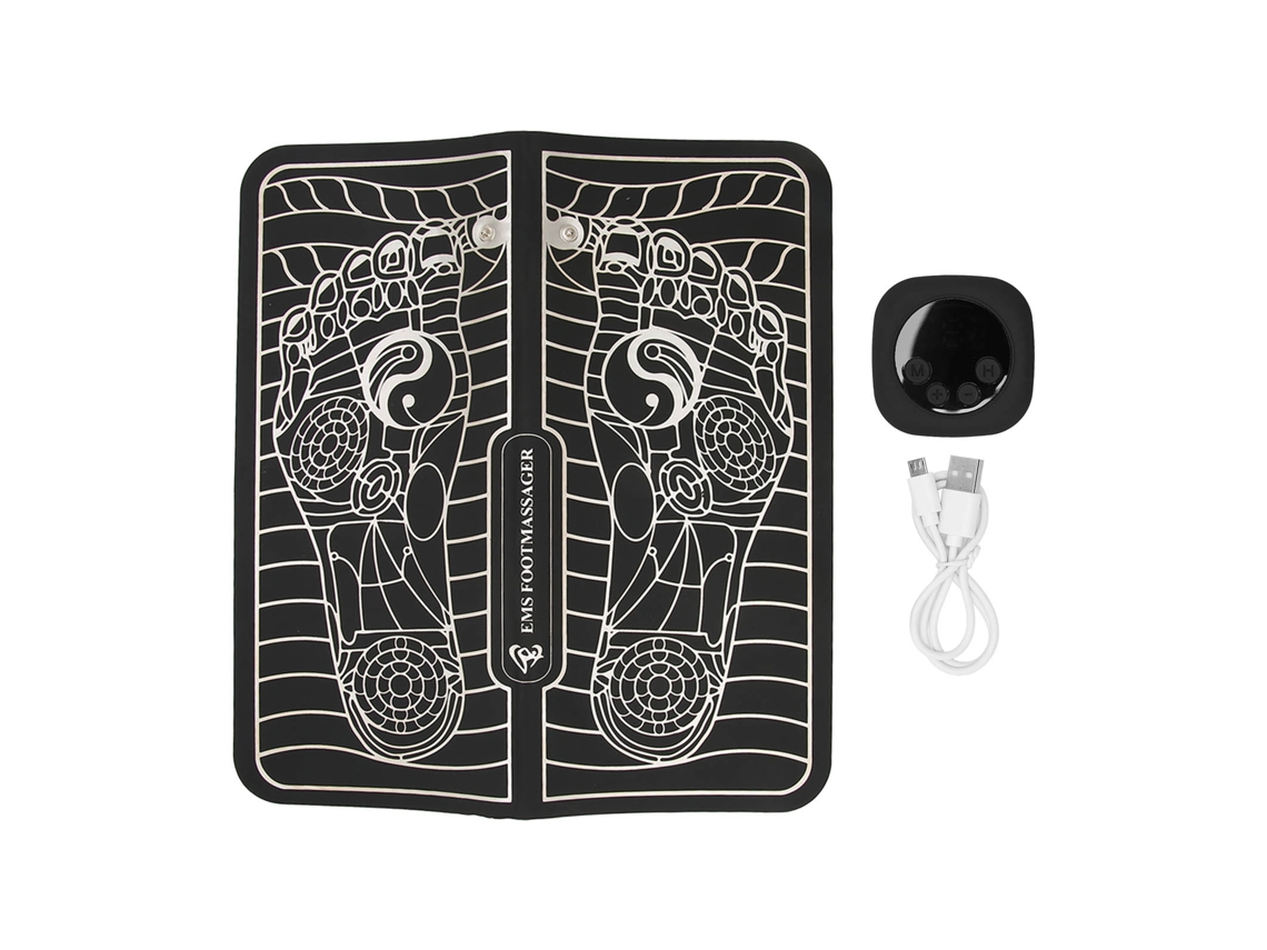 Tapete Massageador Elétrico Portátil Dobrável Para Os Pés Com Carregamento Usb E 6 Modos Para Homens E Mulheres Slowmoose