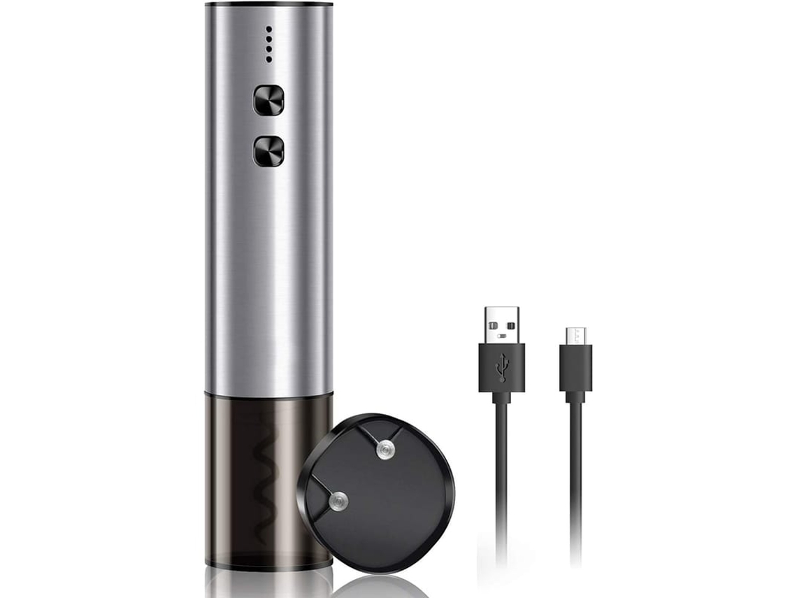 2026-abrebotellas Elétrico Com Corta-alambre E Cabo Usb (prata)