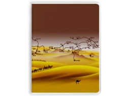 Caderno com Sopa de Cobertura Padrão Mapa Rodoviário do Deserto Ao Longo do Caminho para a Seda