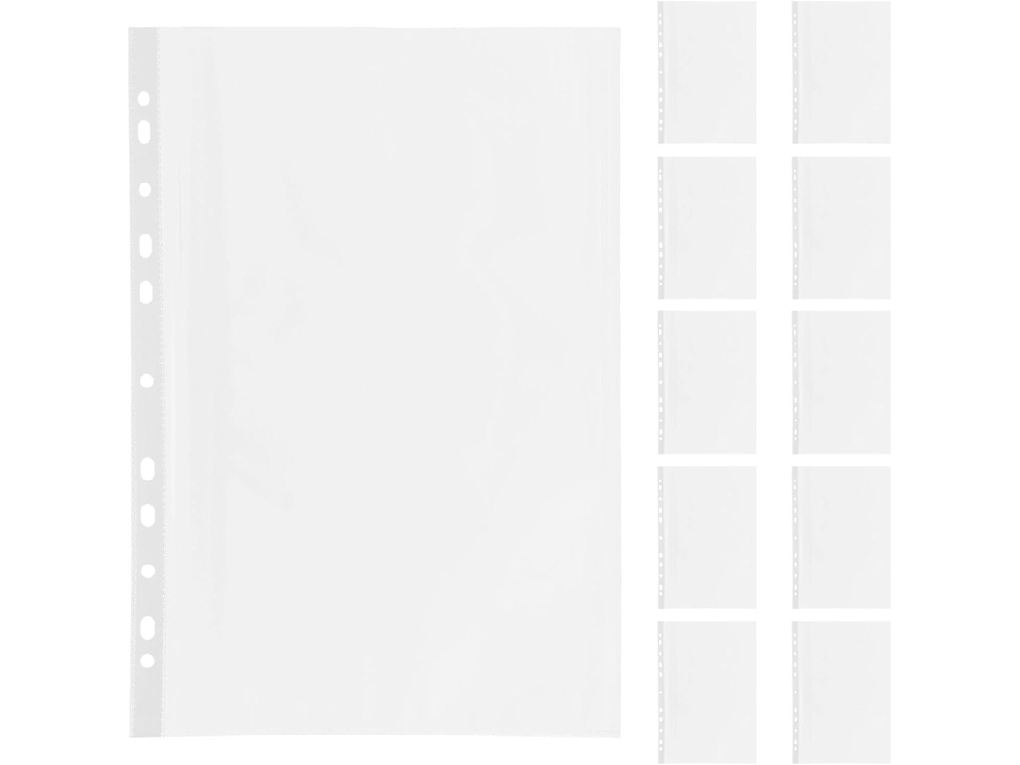 Protetores De Documentos Pastas, 100 Unidades, Tamanho A4, 11 Furos E Design Aberto Arquivamento Rápido No