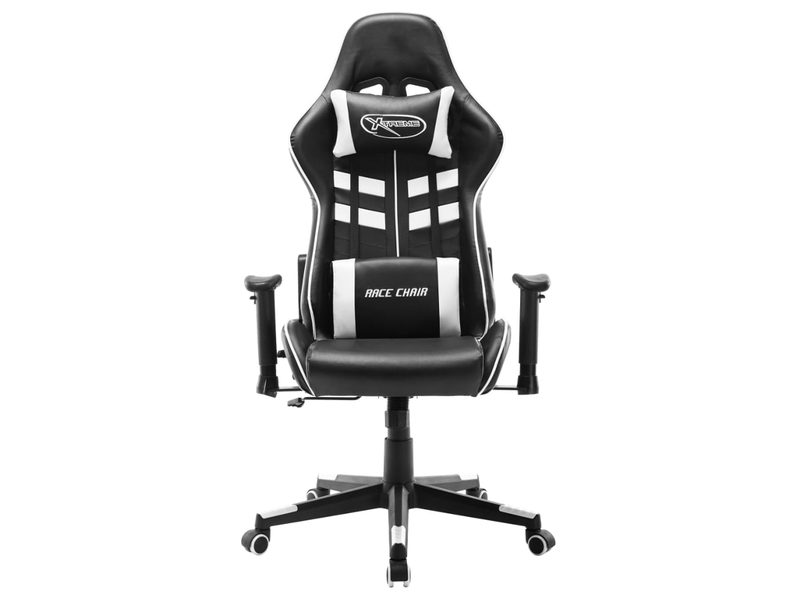 Cadeira De Gaming Couro Artificial Preto E Branco