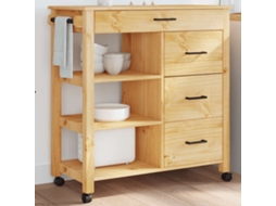 Vidaxl Carrinho De Cozinha Monza 84x40x88,5 Cm Madeira De Pinho Maciça
