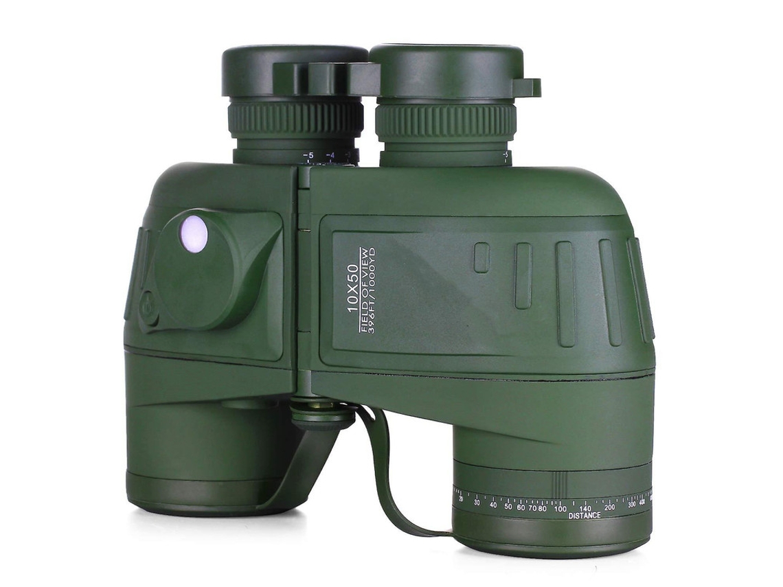 Binóculos Marinhos 10x50 Bak4 Prisma Ip68 Bússola Telêmetro Militar Navegação Pássaros Exército Verde Bestvite