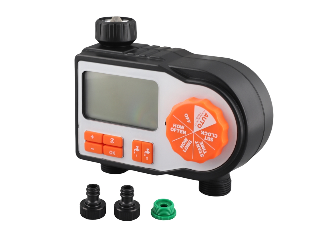 Programador De Riego Automático Digital Com 2 Conectores De Mangueira Para Jardim
