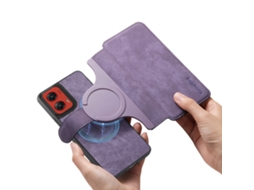 Capa Flip Para Moto X70 Air Pro/signature/edge70 Ultra - Com Design Magnético Destacável Roxo Panoona