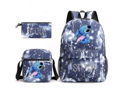 Mochila Escolar Lilo Stitch. Azul Relâmpago. Aquaforge