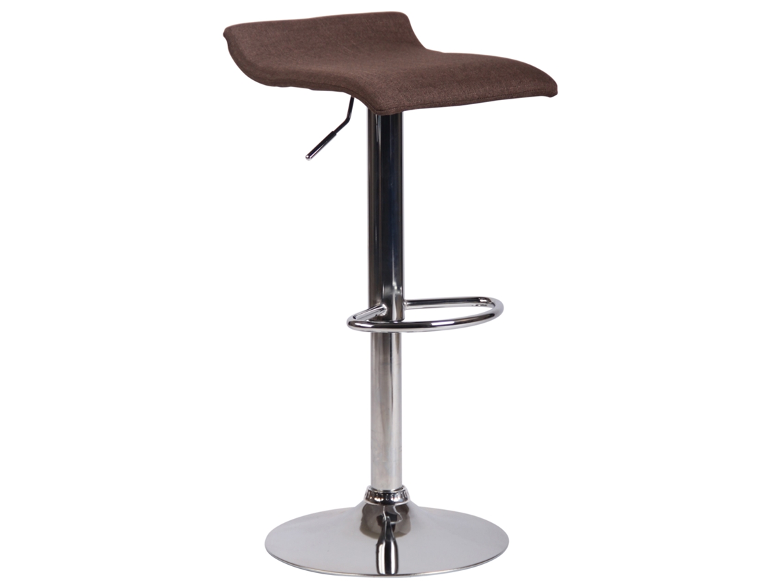 Banco De Bar Em Tecido Dyn V2 Marrom/cromo Clp