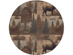 Almofada Quadrada Com Estampa Rústica De Alce, Almofada Elástica, Confortável E Macia, Almofada Decorativa