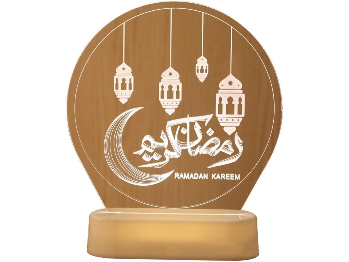 Luminária Noturna Eid Mubarak Ramadan, Luzes Led Decorativas Islâmicas