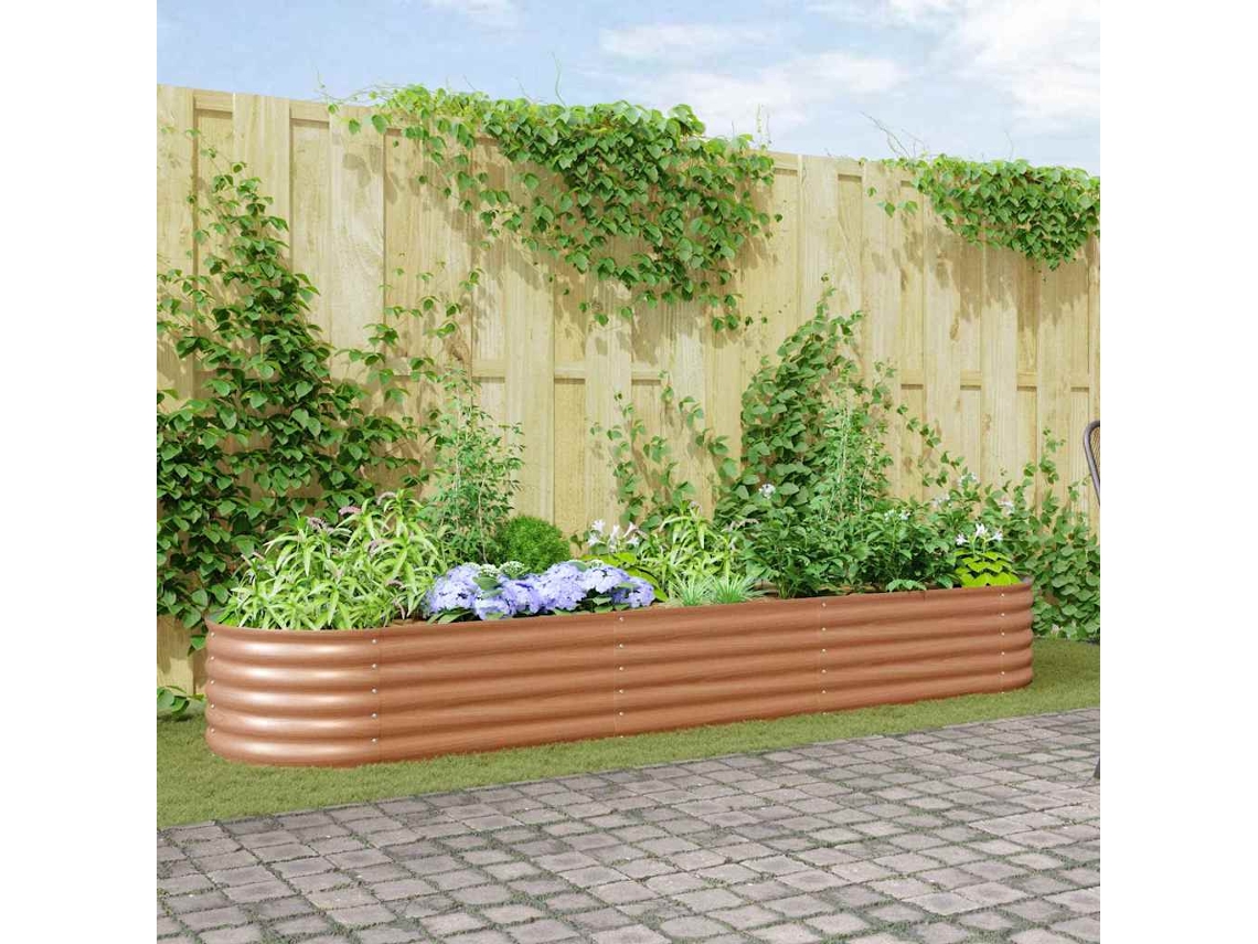 Vidaxl Cama Elevada Castanho 320 X 80 X 44 Cm Aço
