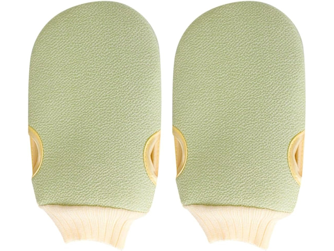 Luvas Esfoliantes De Poliéster, Verdes, Conjunto De 2 Unidades Para Esfoliação E Massagem Corporal.