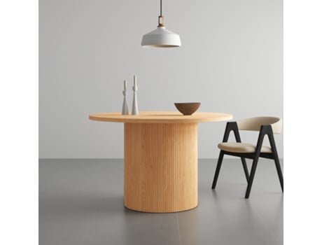 Mesa De Jantar Redonda De Madeira Maciça De 47,2 Hvorstur