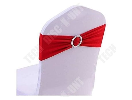 Pacote de 50 Faixas Elásticas para Cadeira 1436 cm - Fita Decoração para Cadeira - Festa Casamento Noite Vermelho ZENTAVO