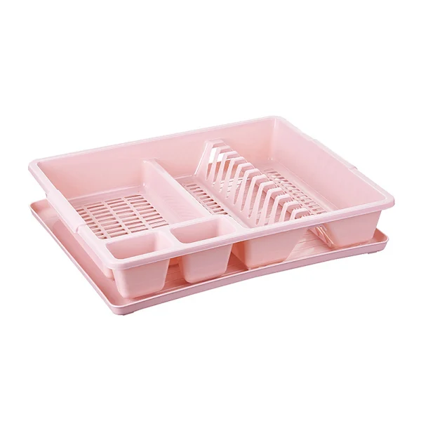 Escorredor de Pratos Grande em Plástico Resistente Comporta Até 12 Rosa Co AQUAFORGE