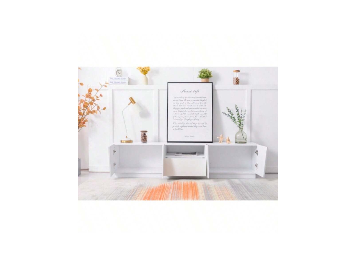 Móvel de TV moderno Liptaptyn de 170 cm com design de patchwork diagonal