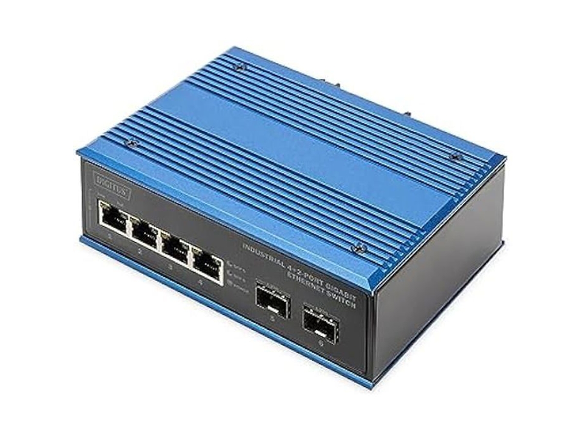 Switch de Rede DIGITUS 6 Portas Gigabit Ethernet 4X Rj45 2X Sfp Ip40