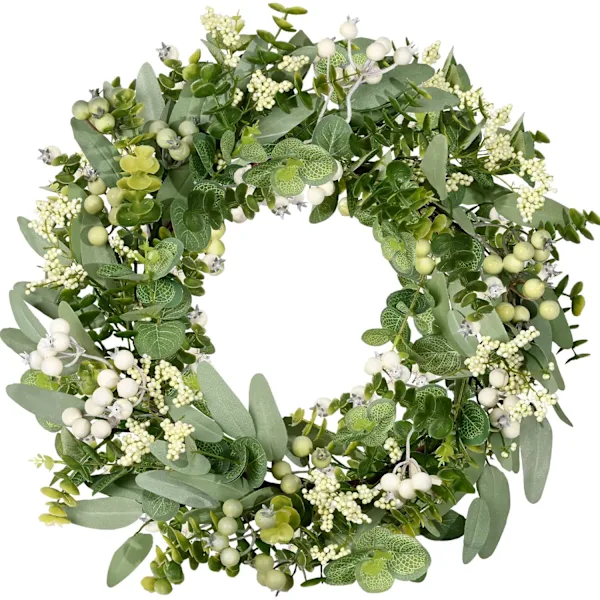 Guirlanda de Eucalipto, Ideal para Porta de Entrada, 46 Cm/18 Polegadas, Guirlanda Verde Primavera/verão BRILVIBERA