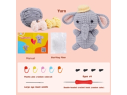 Kit de Crochê com Elefante S/MARCA