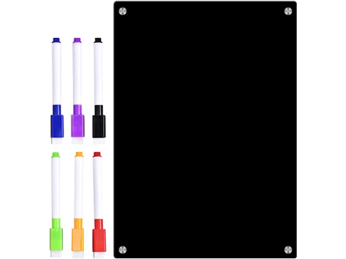 Tableau Magnétique Noir Planificador Réutilizável Para Refrigerador Em Acrílico Blanc Effaçable À Sec Maison