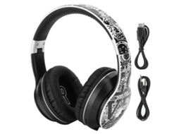 Fones De Ouvido Sem Fio Bluetooth Bt5.0 Com Cancelamento De Ruído, Som Estéreo, Dobráveis, Para Esportes, Nas Cores Preto E Branco. Brilvibera