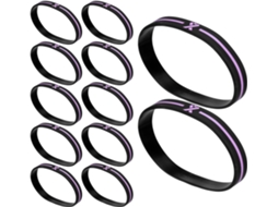 Pulseiras De Silicone Tehaux Pretas, Tamanho Padrão, Para Conscientização Sobre O Câncer De Mama, Pacote Com 30 Unidades