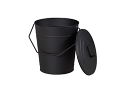 Relaxdays Balde De Cinzas Com Tampa, Para Arrefecer E Transportar Cinzas, Lareiras, Fogões, 12l, Aço, Preto