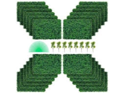 Jardim Vertical Artificial 6m² Com 24 Painéis Em Pe, Proteção Uv, Fácil Montagem Tekmaquinas