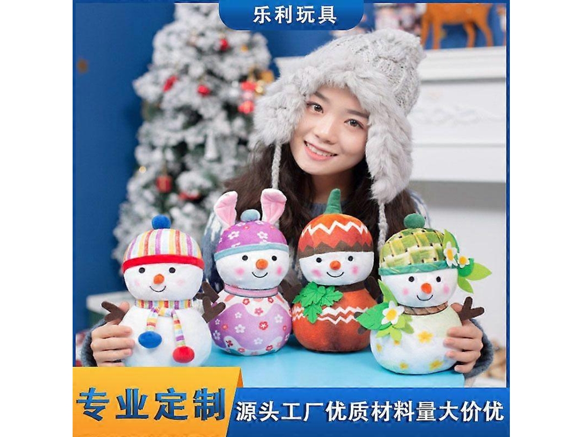 Peluche Boneco De Neve De Natal Com Cachecol Vermelho