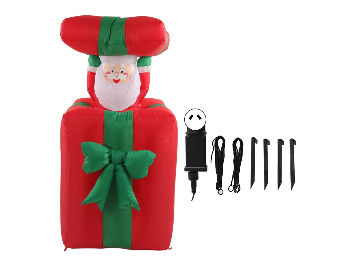 Laxiscreed Boneco De Natal Inflável Santa Com Luz E Caixa De Presente, 1.5m Para Exterior