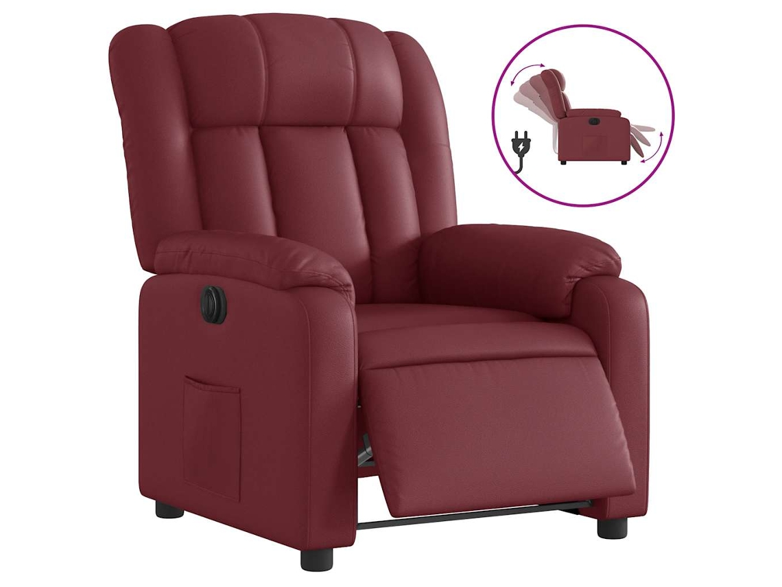 Electric Recliner Chair, Electric Recliner Chairs Vidaxl Vermelho Couro Artificial