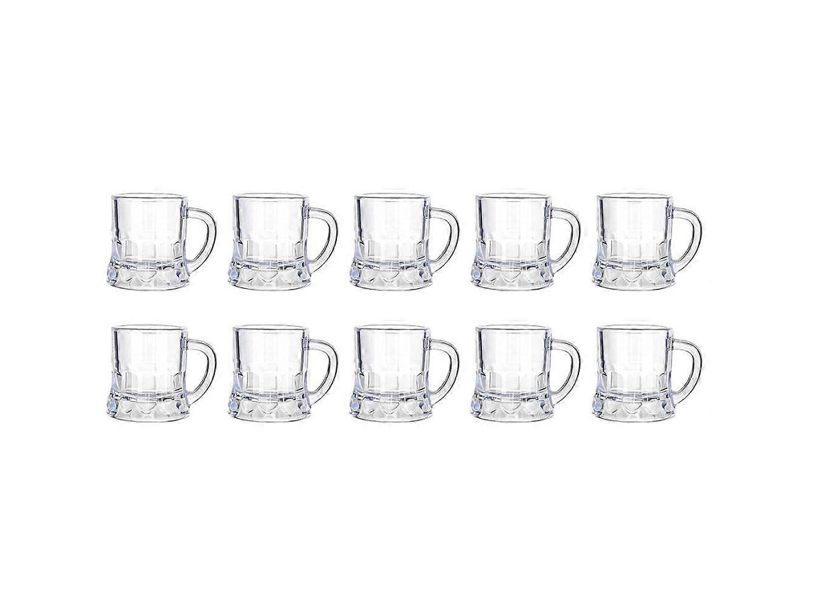 10x Copos De Cerveja Mini Copos Shot Plástico Vermelho/branco Prova Cerveja L4x7