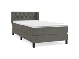 Cama com Molas/colchão 80x200 Cm Veludo Cinza escuro MAISON EXCLUSIVE