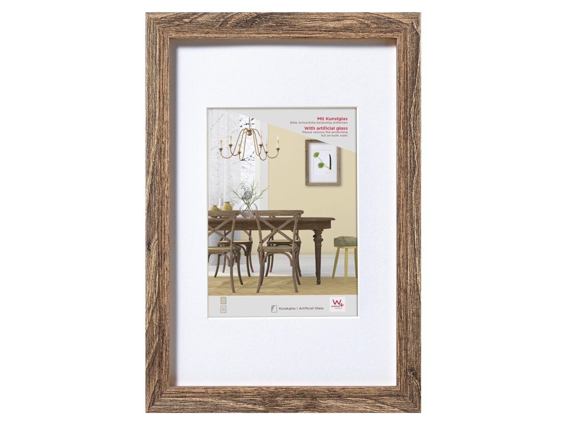 Fiortio Wooden Frame 50X60 Cm Walnut Artifical Glass