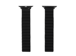 2 Correas magnéticas ajustables de silicona para Iwatch Series 7, 6, 5, 4, 3, 2, 1, 42-45 mm, negro