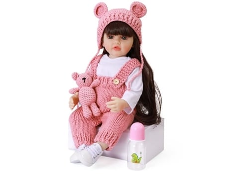 Boneca De Bebê Reborn - A2 - 55 Cm - Silicone - Cabelos Longos - Acessórios Inclusos