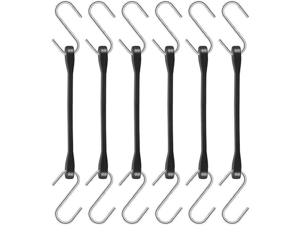Conjunto De 6 Cordas Elásticas De Borracha De 15 Cm Com Ganchos