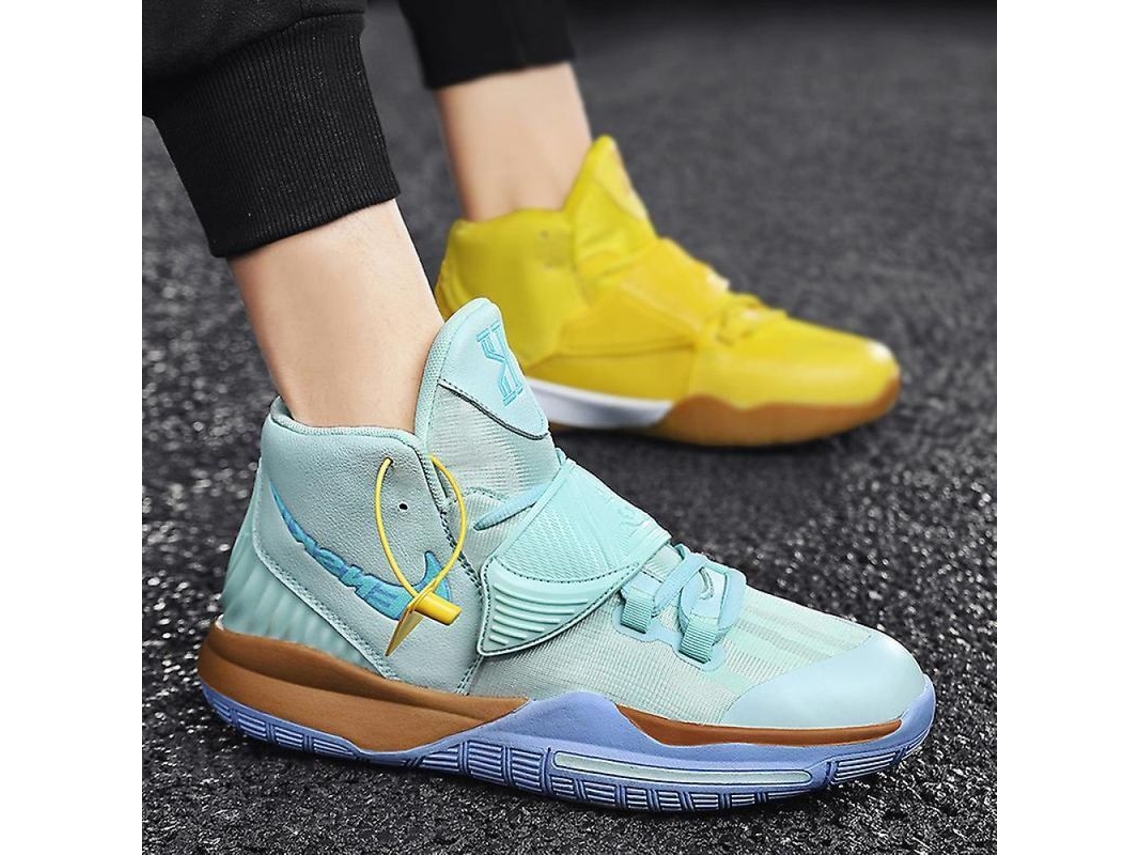 2026-zapatos De Basquete Para Adolescentes Antiderrapantes Altos Transpiráveis Com Proteção De Tornozelo Uaj 39 Azul Amarillo