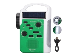 Rádio Solar AQUAFORGE com carregador de emergência, manivela, lanterna led, portátil