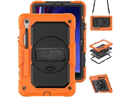 Capa Protetora Para Tablet Com Alça De Ombro, Suporte E Proteção Contra Quedas, Compatível Com Samsung.pc Preto Laranja Galaxy Ta Ushion