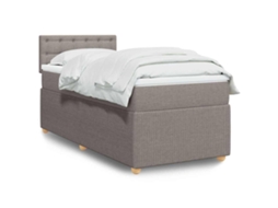Vidaxl Cama Com Molas/colchão 100x200 Cm Tecido Cinza-acastanhado
